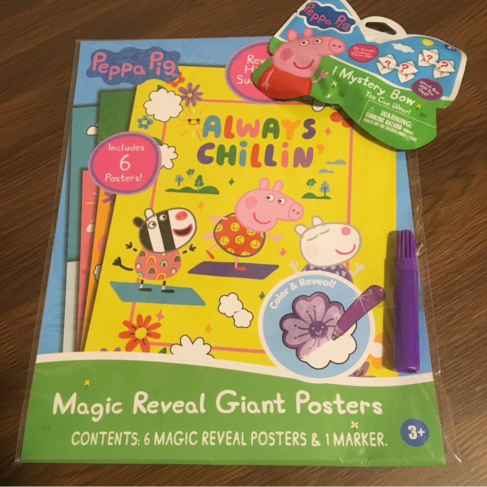 Peppa Pig Magic reveal poster set and Bow